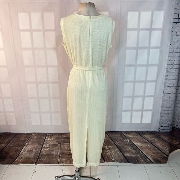 Joseph Ribkoff cream knit tie waist midi dress size 14 - Picture 5 of 9